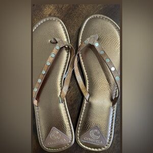 Consuela Bronze Flip Flops